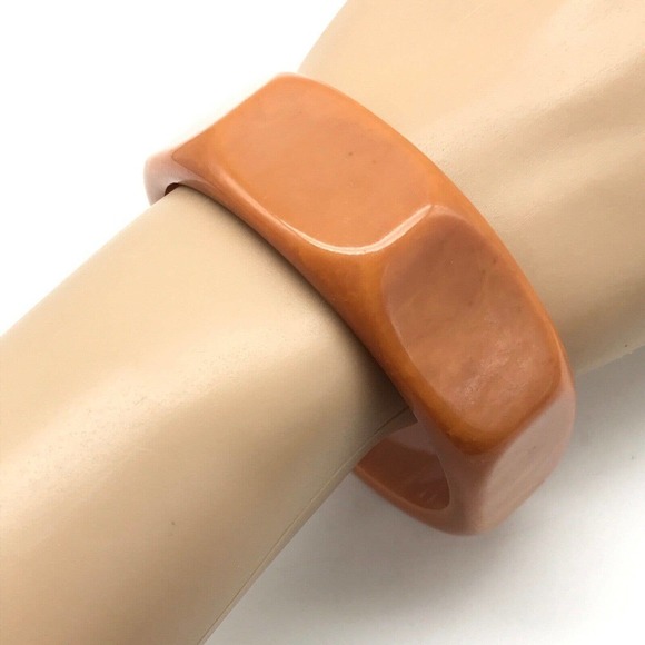 Vintage Chunky Octagon Shaped Bakelite Bangle Bracelet 8" - Picture 7 of 9